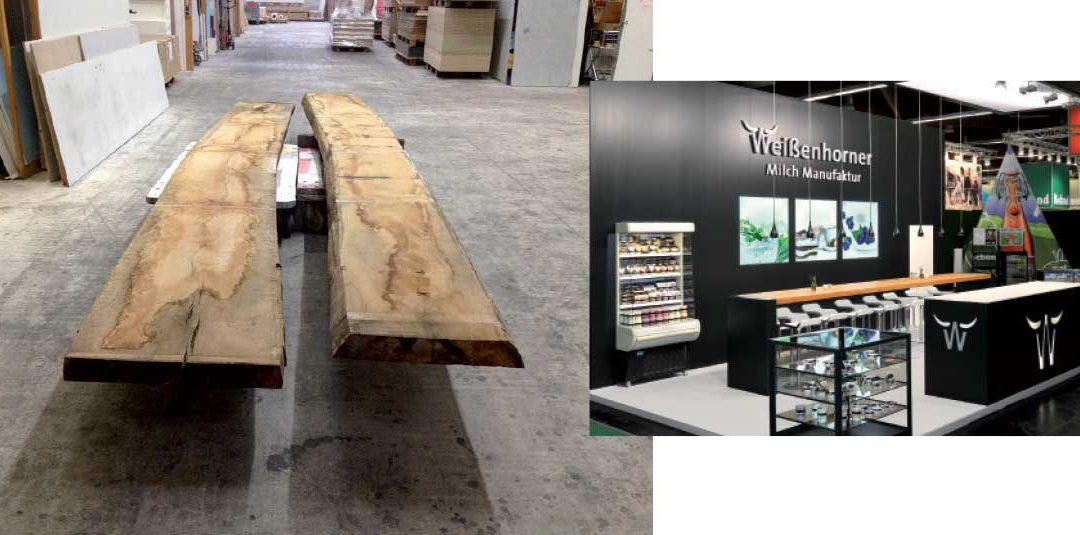 Zwei Eichenbretter vorher und nacher